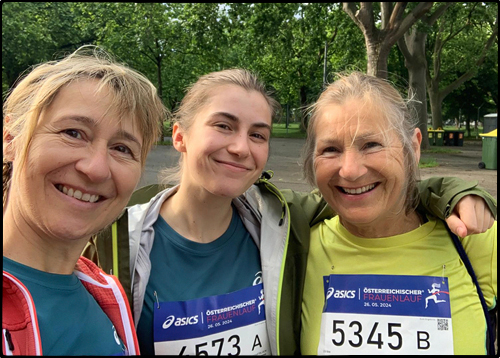 Ulli mit Schwester und Nichte beim Frauenlauf